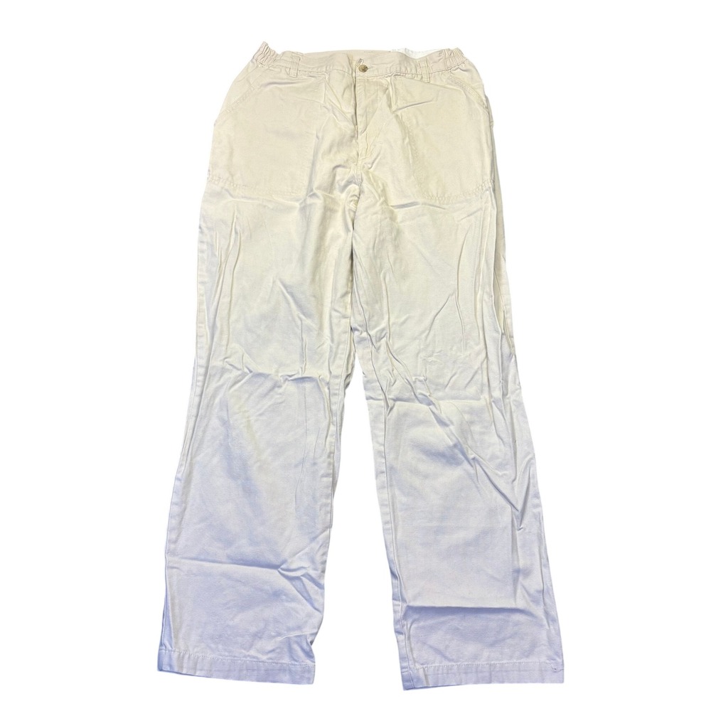 Vintage Northern Reflections White Cotton Pants 13/14 High Rise Straight Leg